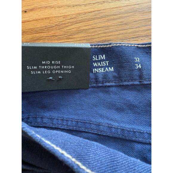 Banana Republic Travelers Slim Fit Dark Blue Denim Pants Size 32 x 34 NWT - Picture 7 of 10